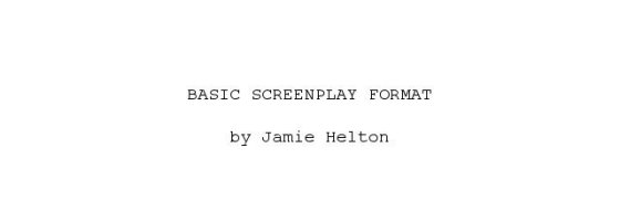 Basic Screenplay Format cropped